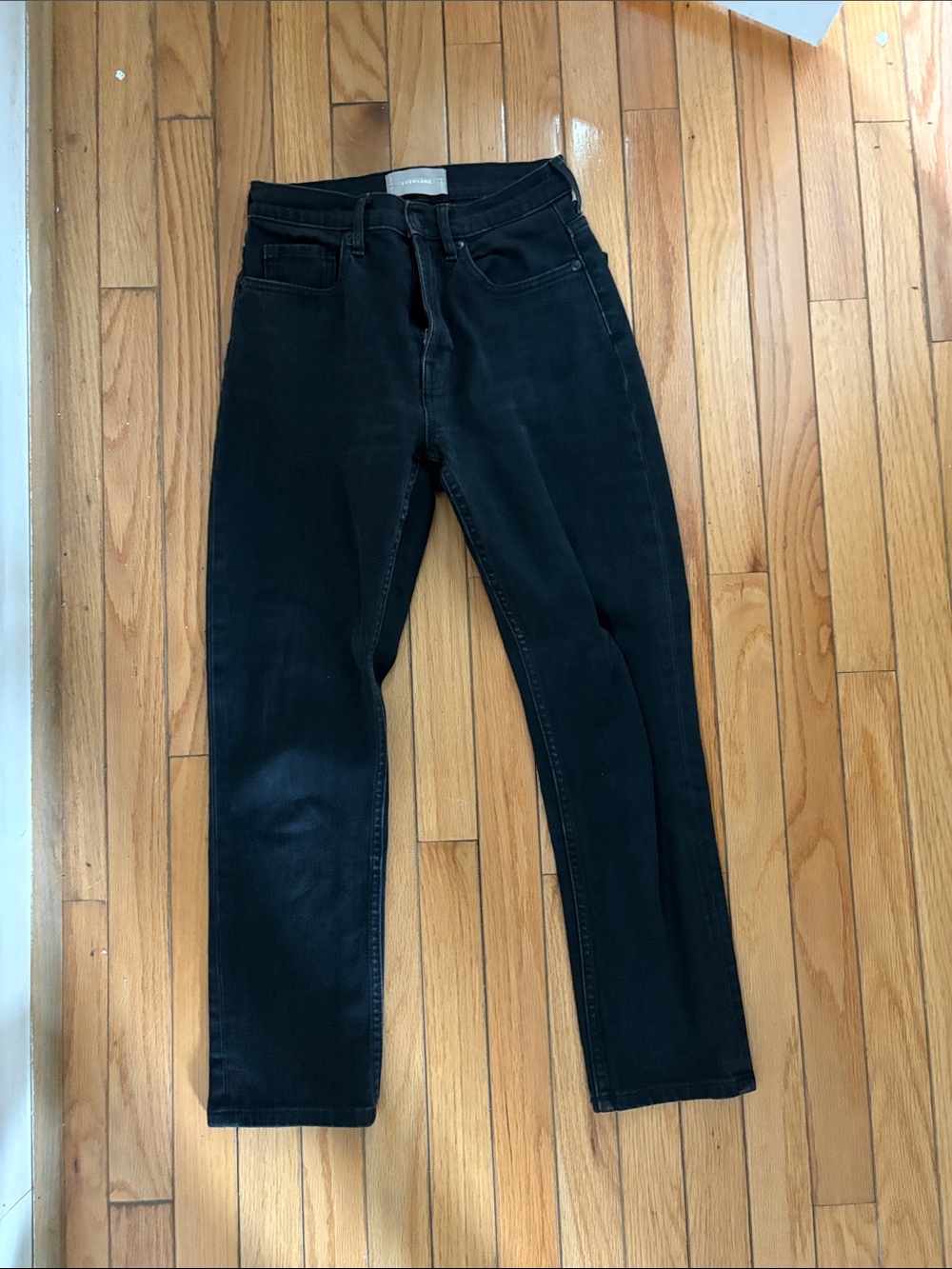 Everlane women’s high waist straight fit black jeans 25